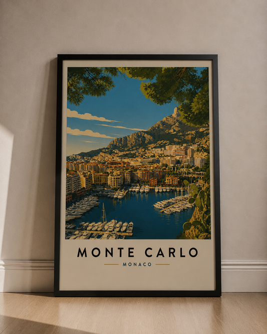 Monte Carlo Vintage Travel Poster Print — Fine Art Poster