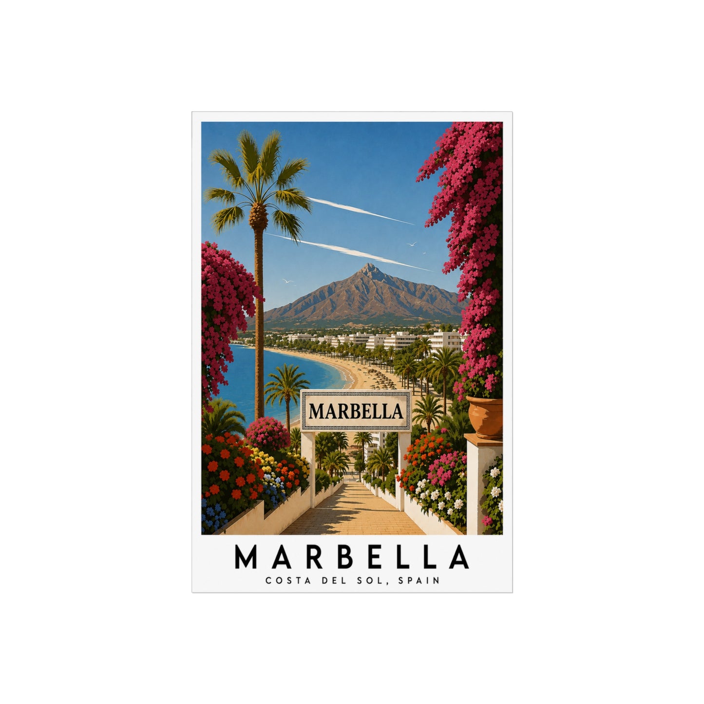 Marbella Vintage Travel Poster Print — Costa del Sol Fine Art Poster