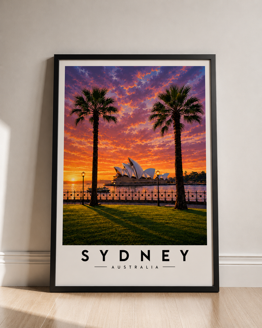 Sydney Opera House Sunset Fine Art Poster - Sydney Travel Poster