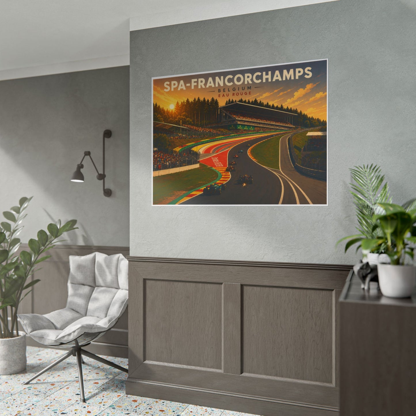 Spa-Francorchamps Classic Racing Poster – Belgium Eau Rouge Track Print