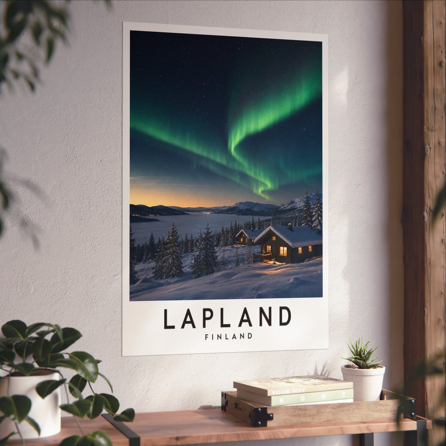 Lapland Aurora Fine Art Poster — Northern Lights Travel Print - Lapland Travel poster