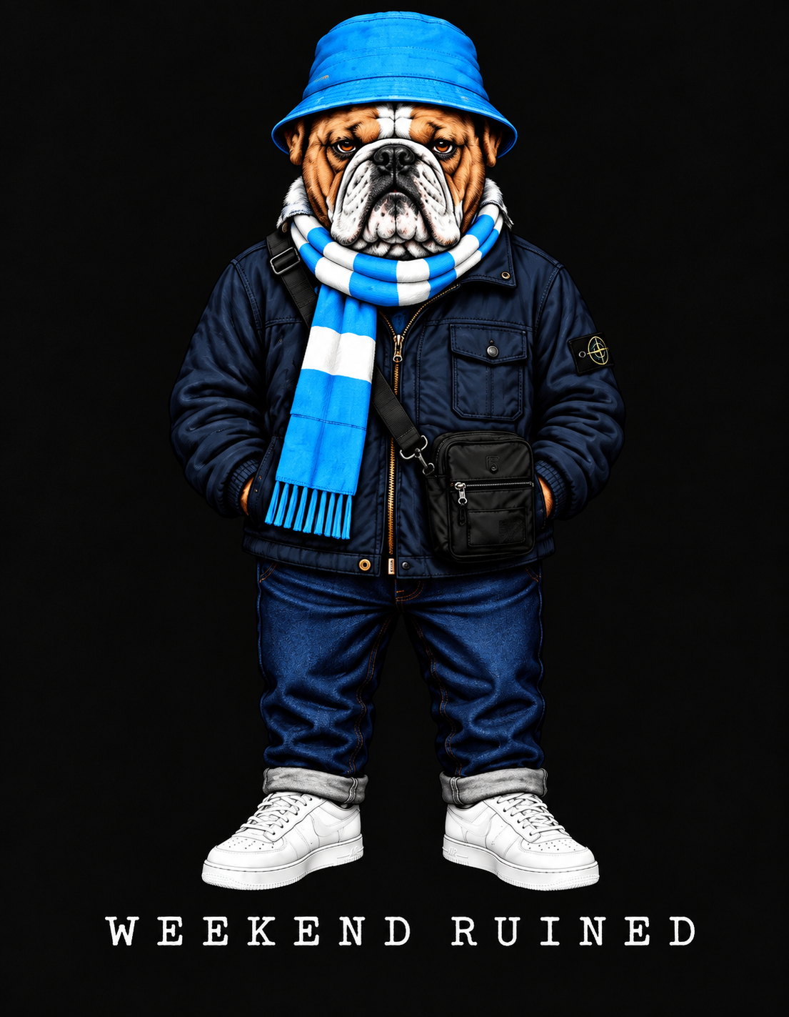 Weekend Ruined - Terraces Bulldog Streetwear Football Oversized Boxy T-Shirt