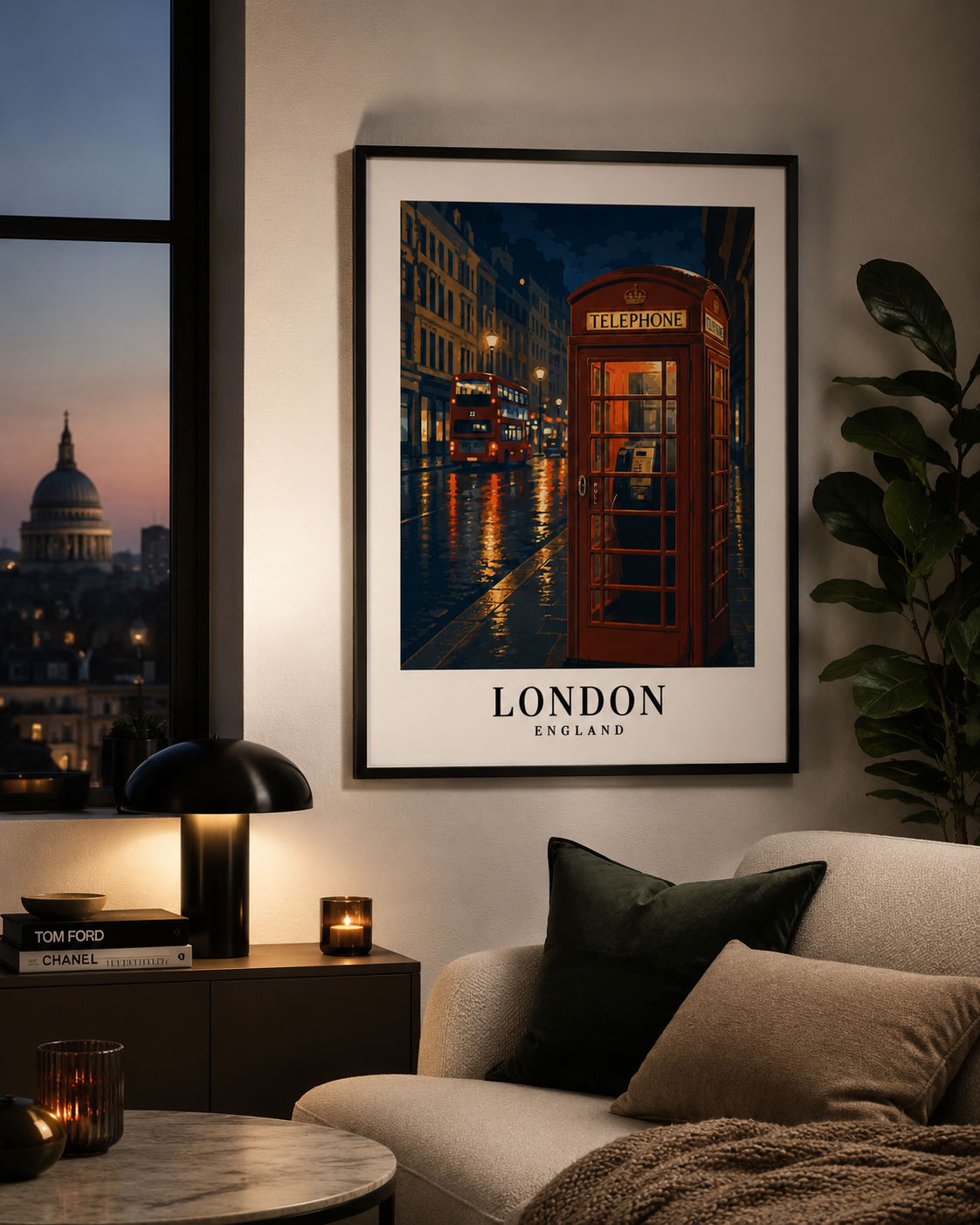 London Red Phone Booth Poster — Rolled Travel Art Print