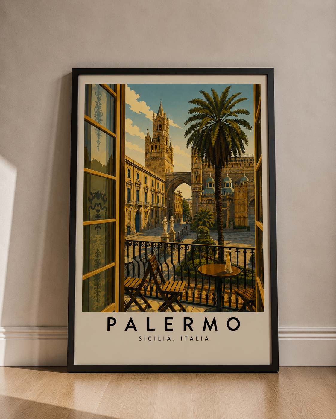 Palermo Travel Art Poster — Vintage Sicily Street Print - Palermo Travel Poster