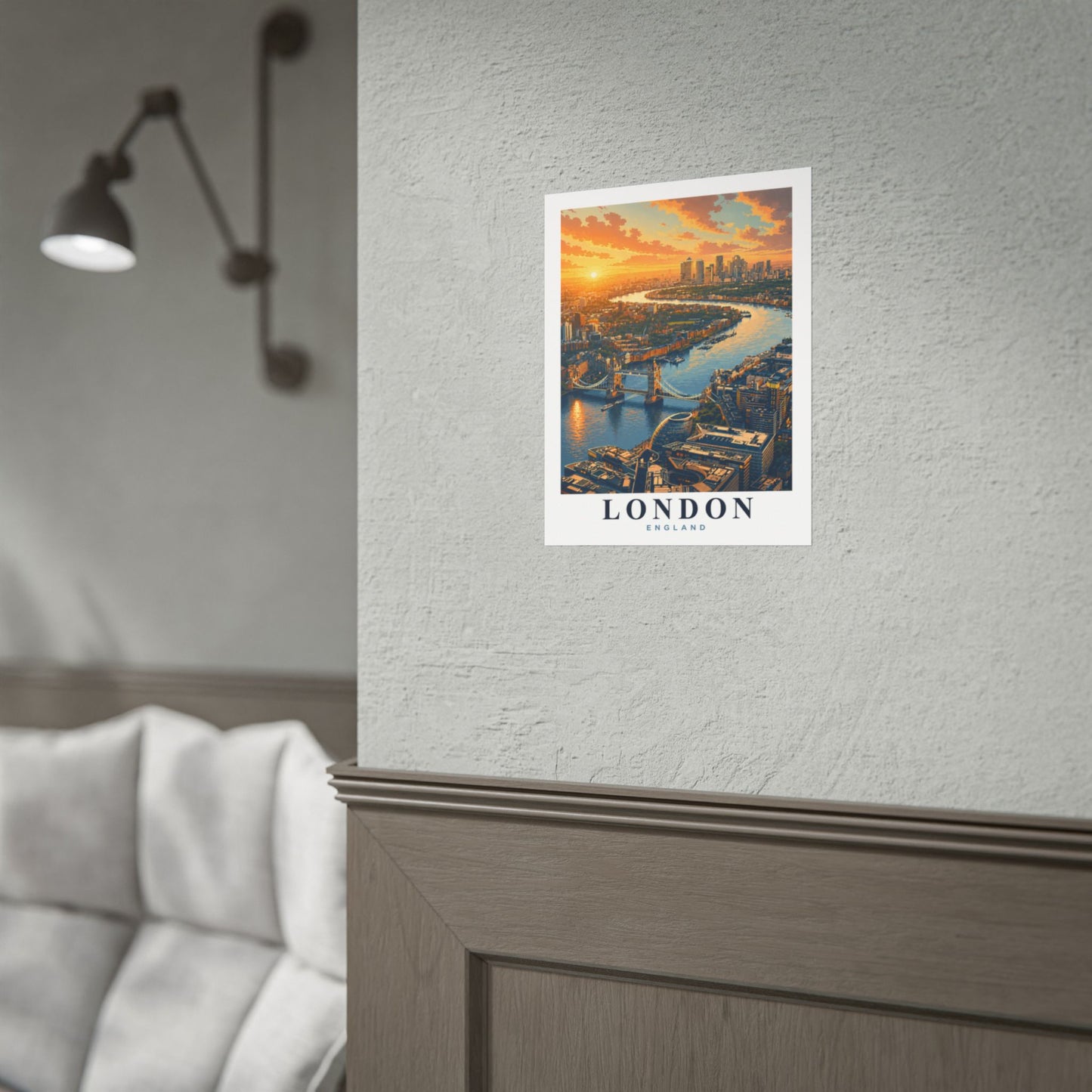 London Aerial Sunset Rolled Poster — Vintage Travel Print