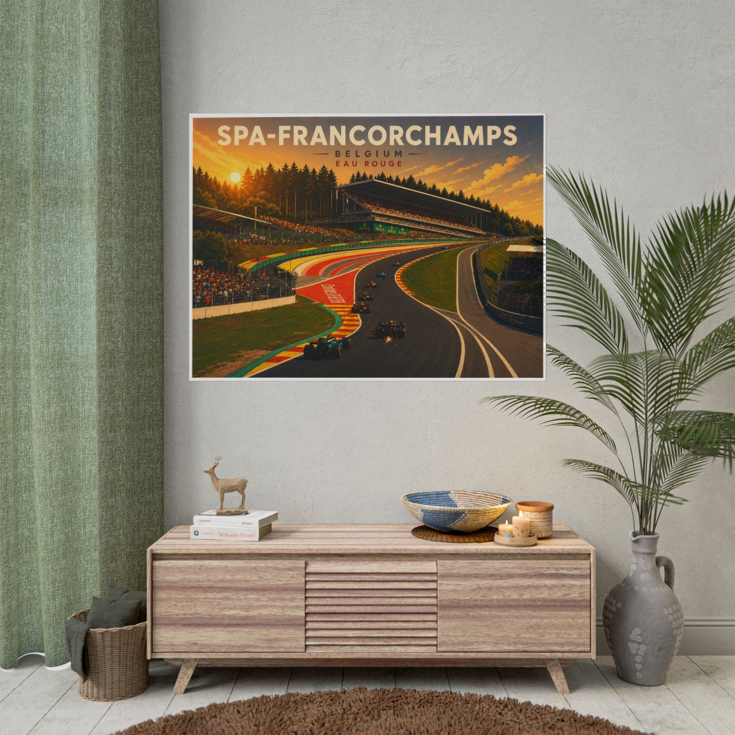 Spa-Francorchamps Classic Racing Poster – Belgium Eau Rouge Track Print