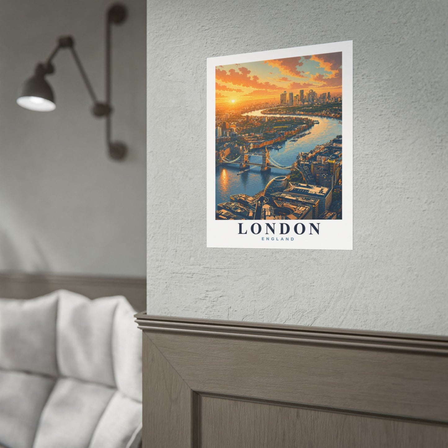 London Aerial Sunset Rolled Poster — Vintage Travel Print