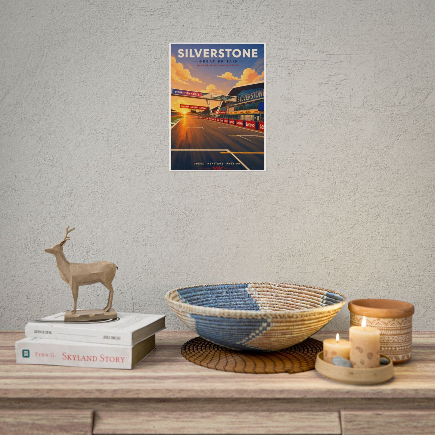 Silverstone Vintage Race Track Poster