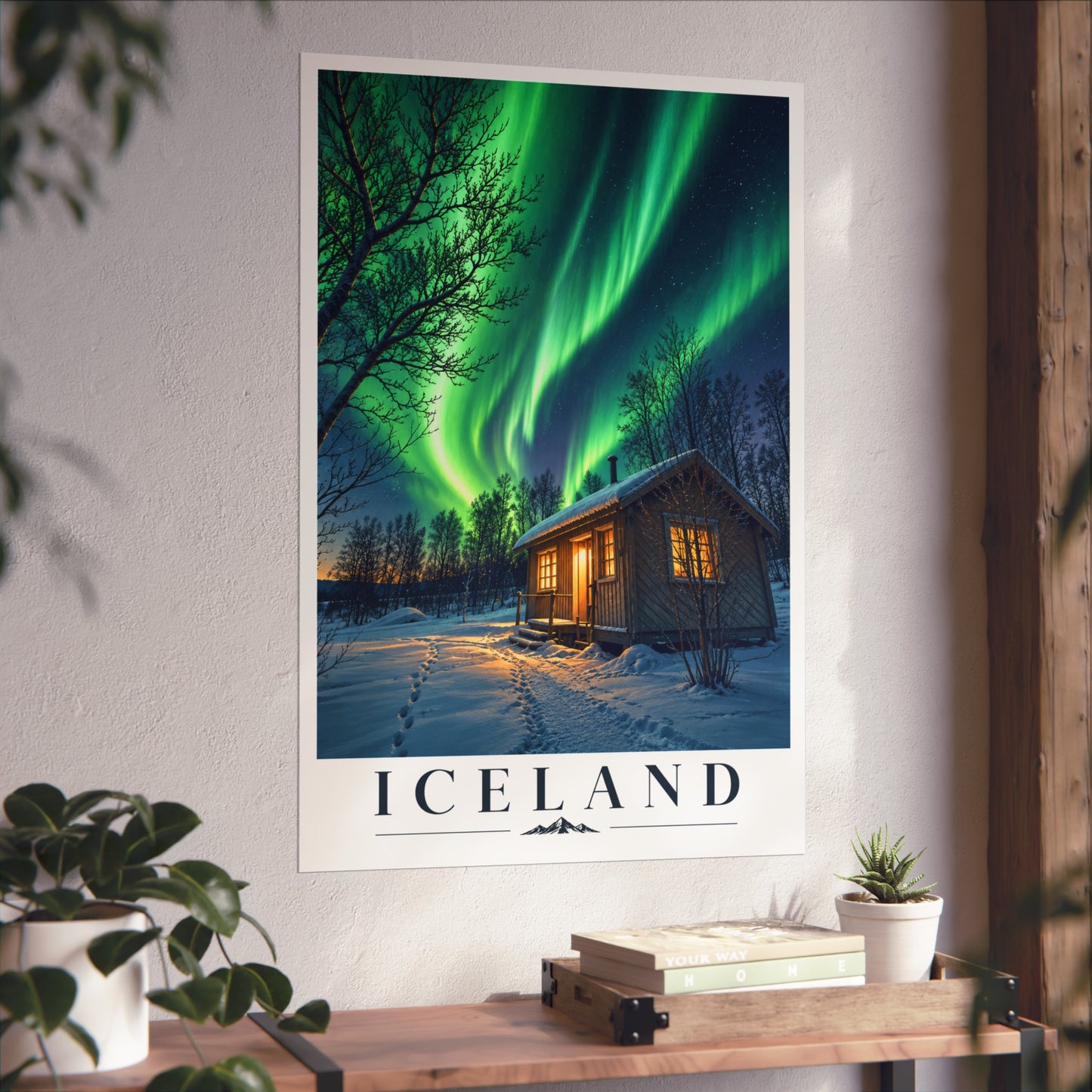 Iceland Northern Lights Fine Art Poster - Iceland Travel Poster - Aurora Poster