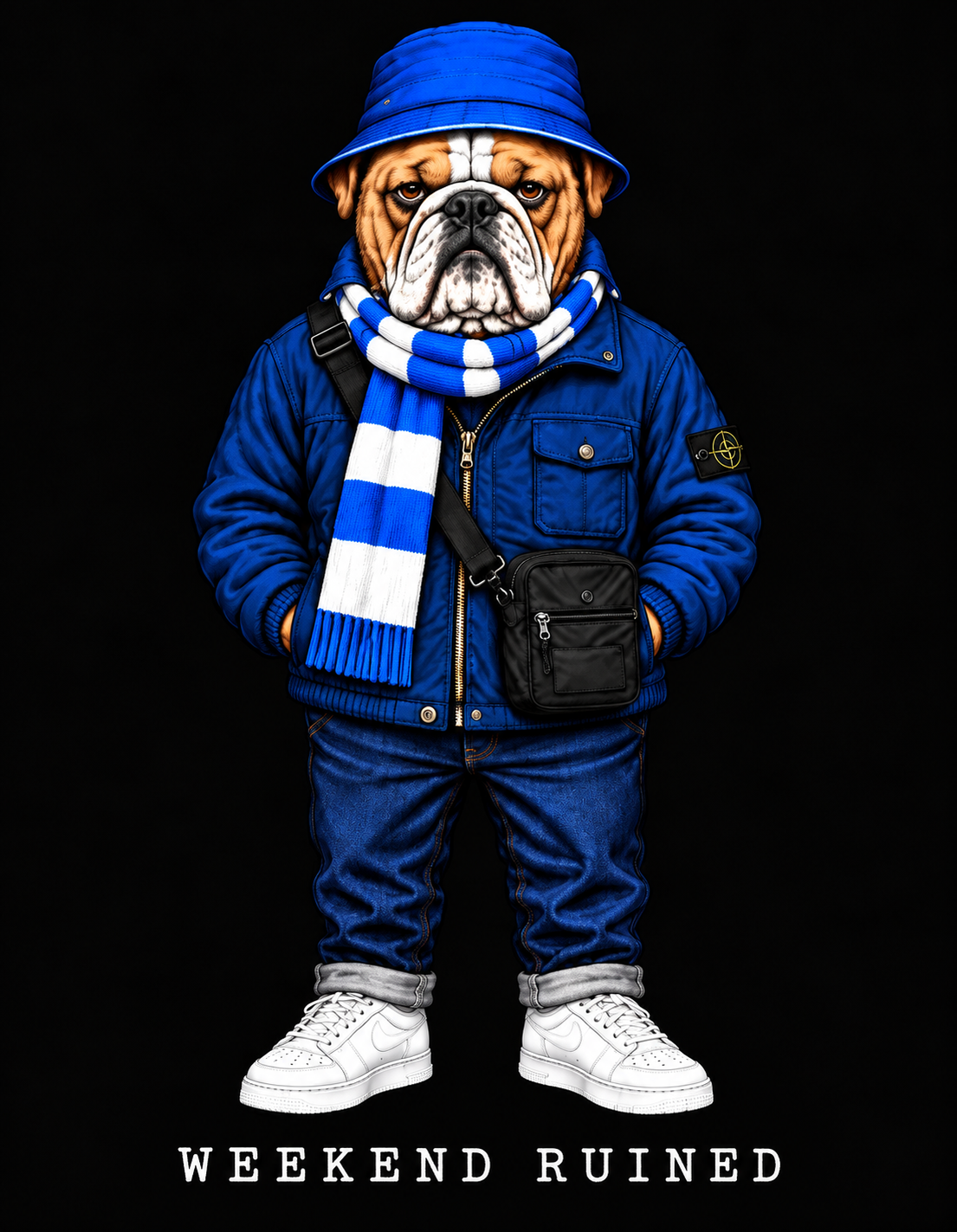 Weekend Ruined - Terraces Bulldog Streetwear Football Oversized Boxy T-Shirt