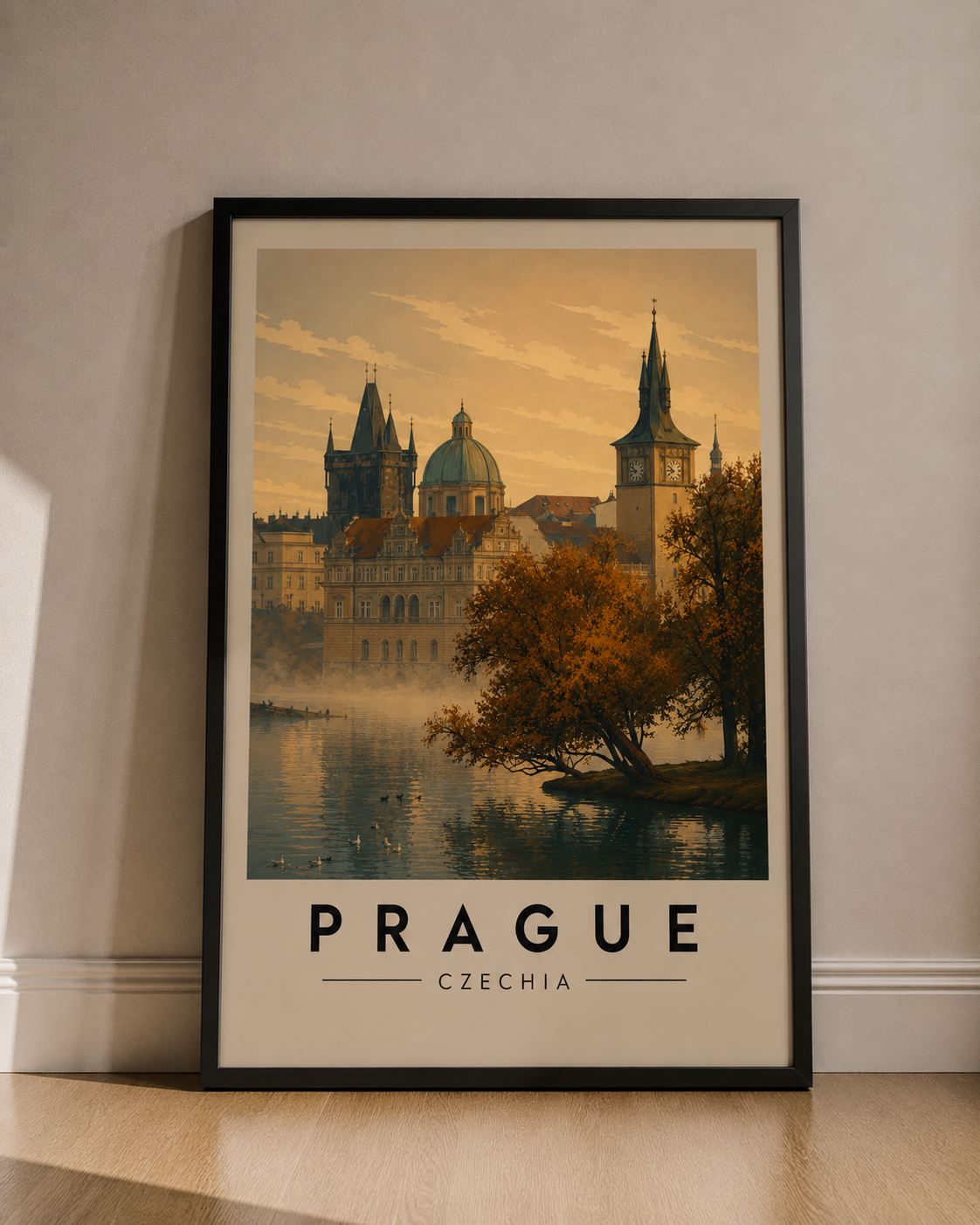 Prague Fine Art Travel Poster — Vintage Cityscape Wall Art - Prague Travel Poster
