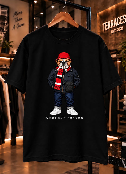 Weekend Ruined - Terraces Bulldog Streetwear Football Oversized Boxy T-Shirt