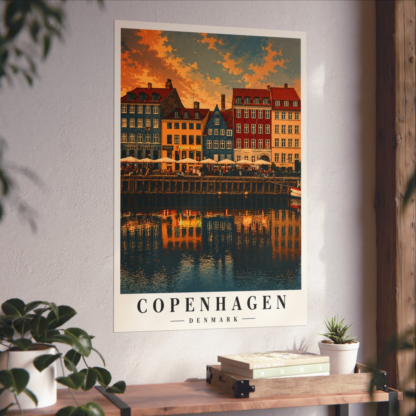 Copenhagen Fine Art Poster — Nyhavn Canal Sunset Print - Copenhagen Travel Poster