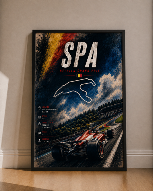 SPA Belgian Grand Prix Racing Track Print - Spa Belgium Poster