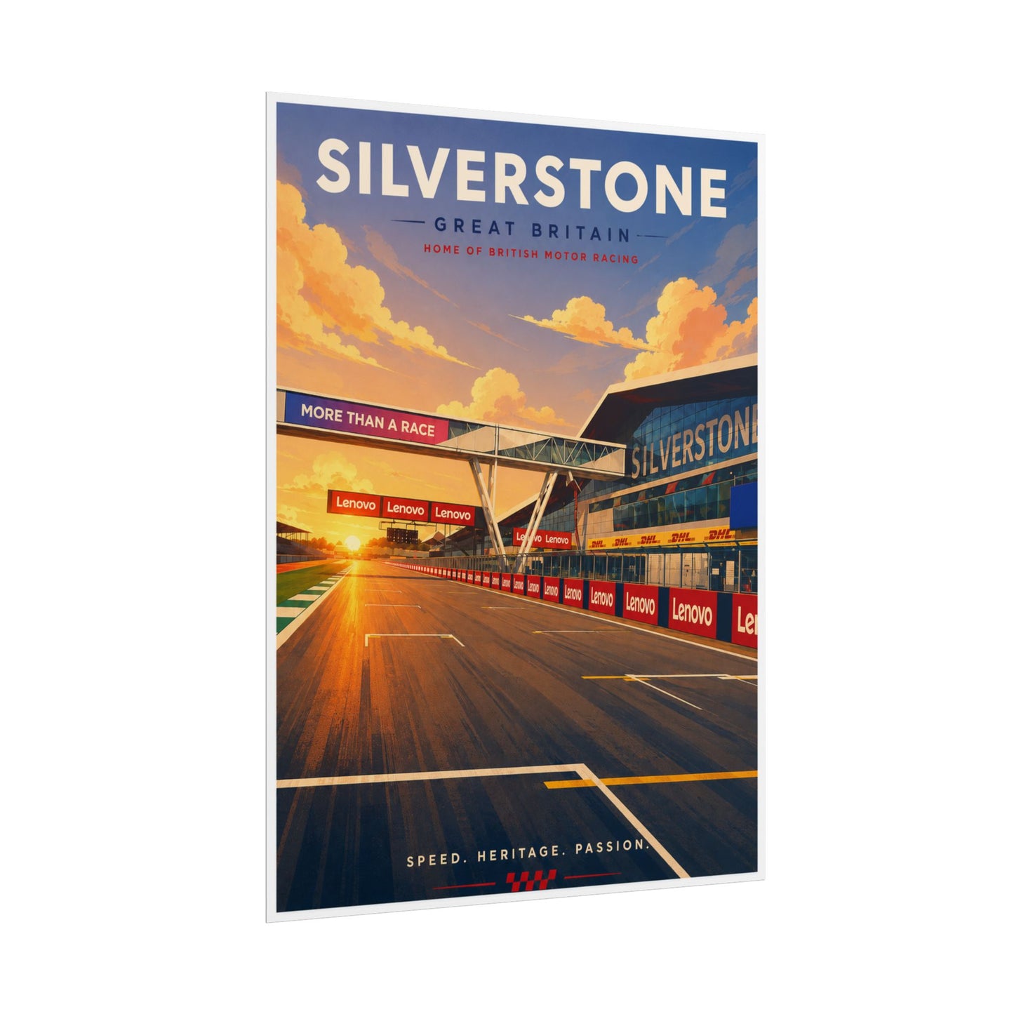 Silverstone Vintage Race Track Poster