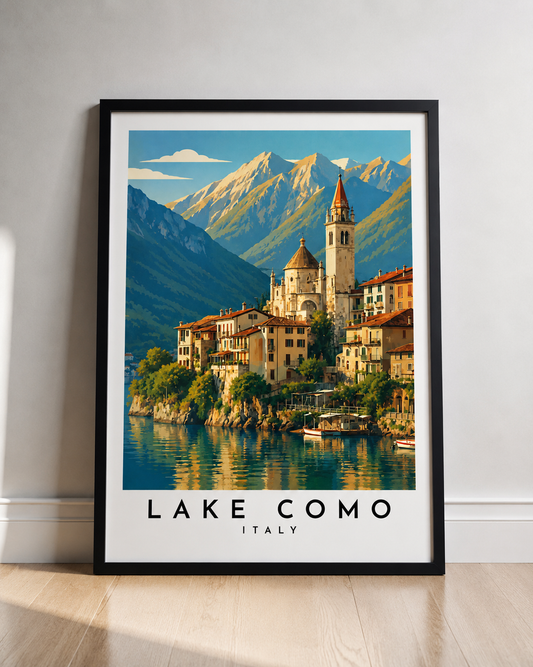 Lake Como Fine Art Poster - Vintage Travel Print of Italy - Lake Como Travel Poster