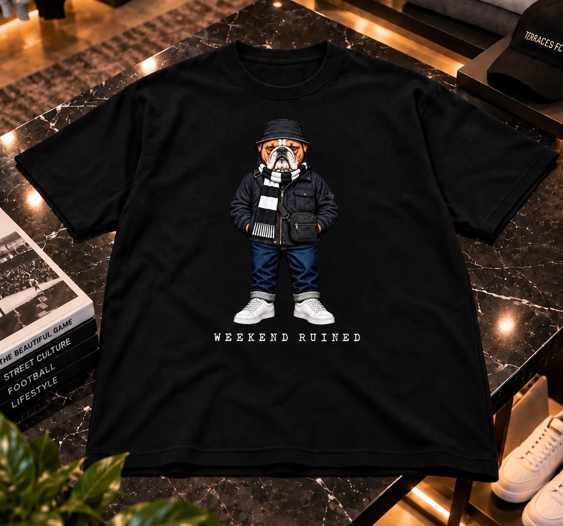 Weekend Ruined - Terraces Bulldog Streetwear Football Oversized Boxy T-Shirt