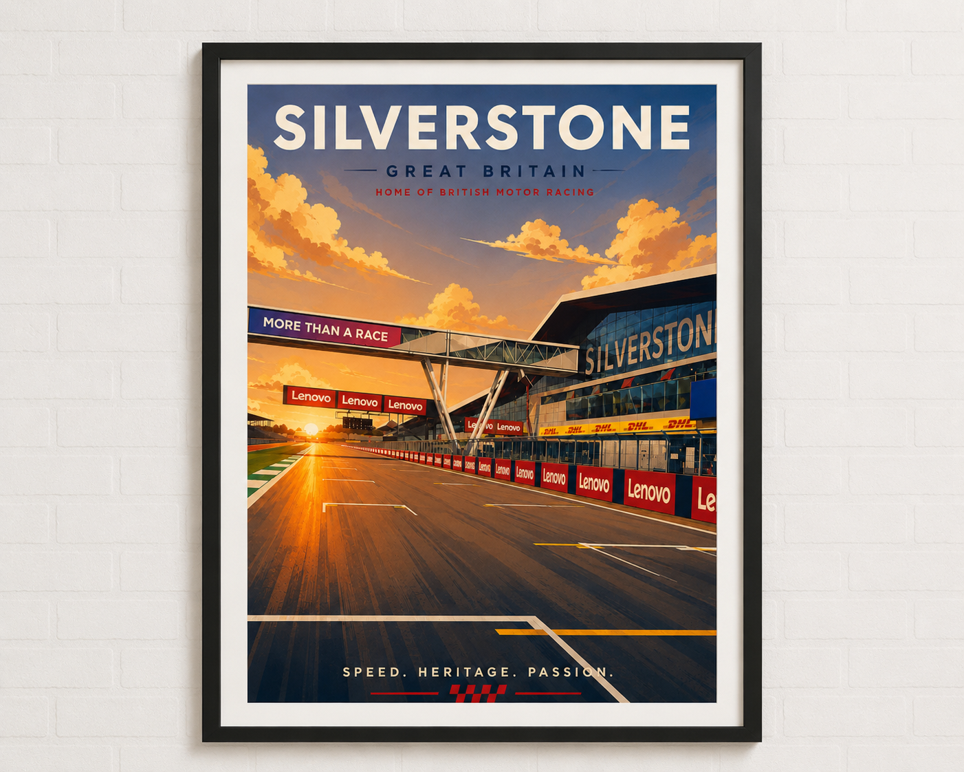 Silverstone Vintage Race Track Poster