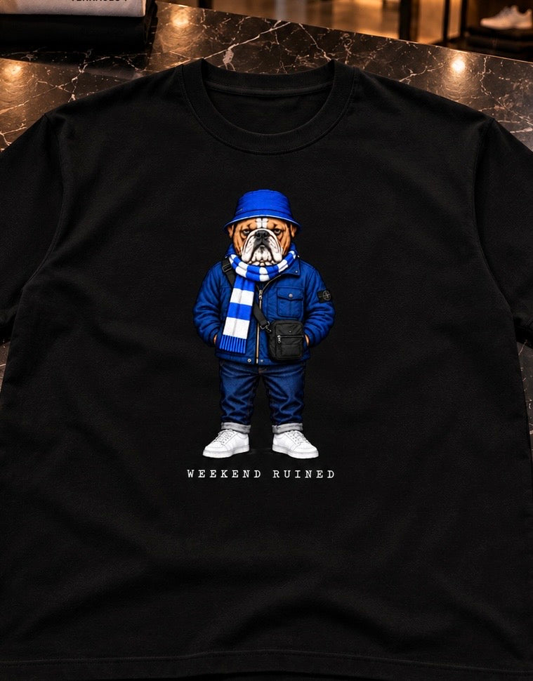 Weekend Ruined - Terraces Bulldog Streetwear Football Oversized Boxy T-Shirt