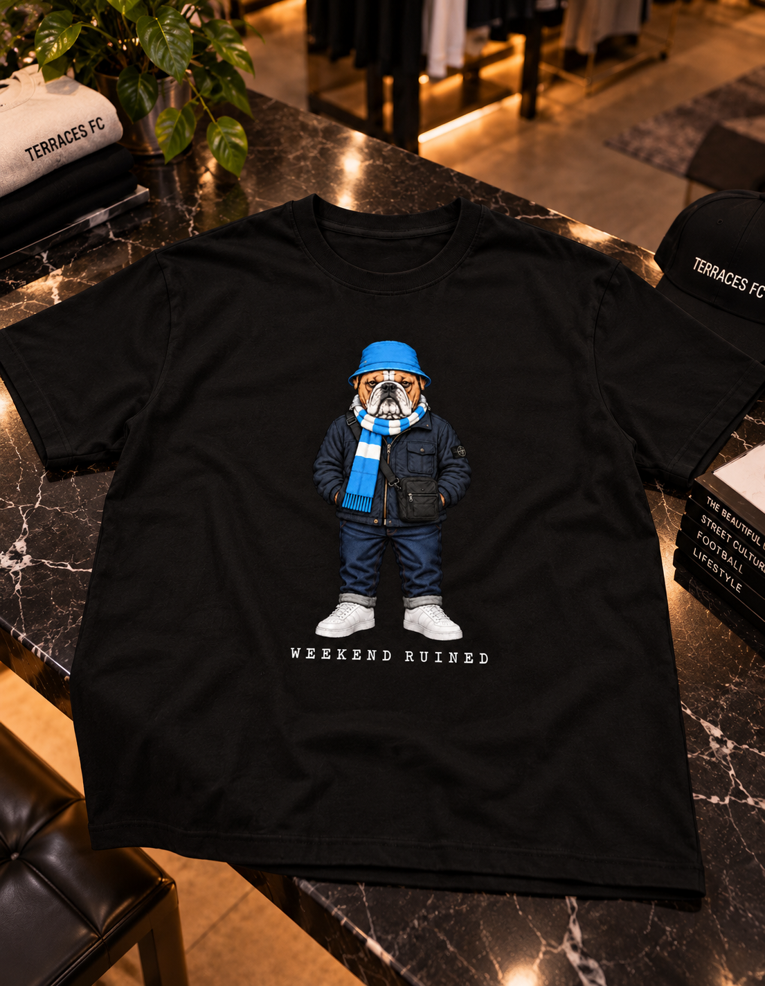 Weekend Ruined - Terraces Bulldog Streetwear Football Oversized Boxy T-Shirt