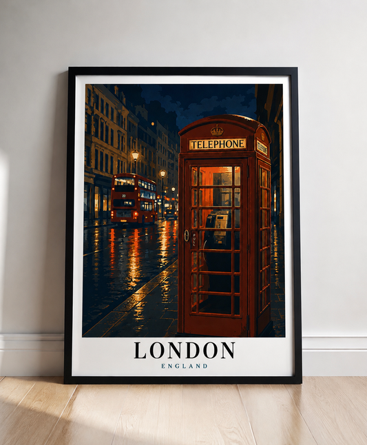 London Telephone Booth Fine Art Poster — London Travel Poster