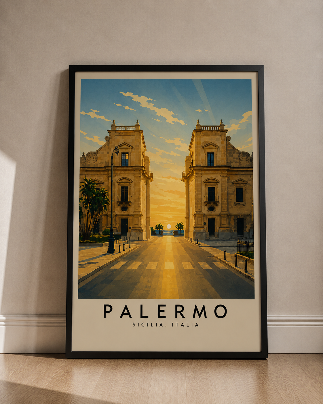 Palermo Travel Art Poster — Vintage Sicily Street Print - Palermo Travel Poster