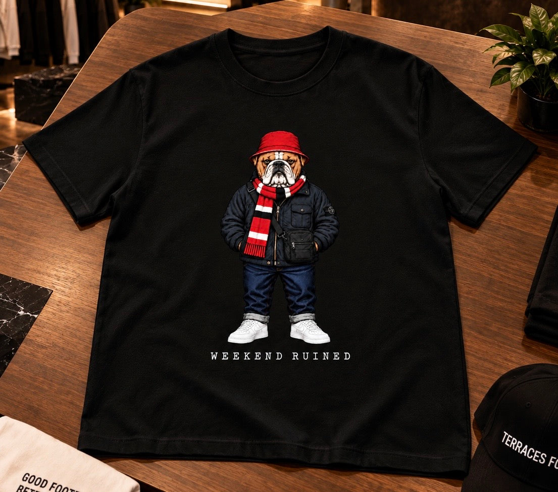 Weekend Ruined - Terraces Bulldog Streetwear Football Oversized Boxy T-Shirt
