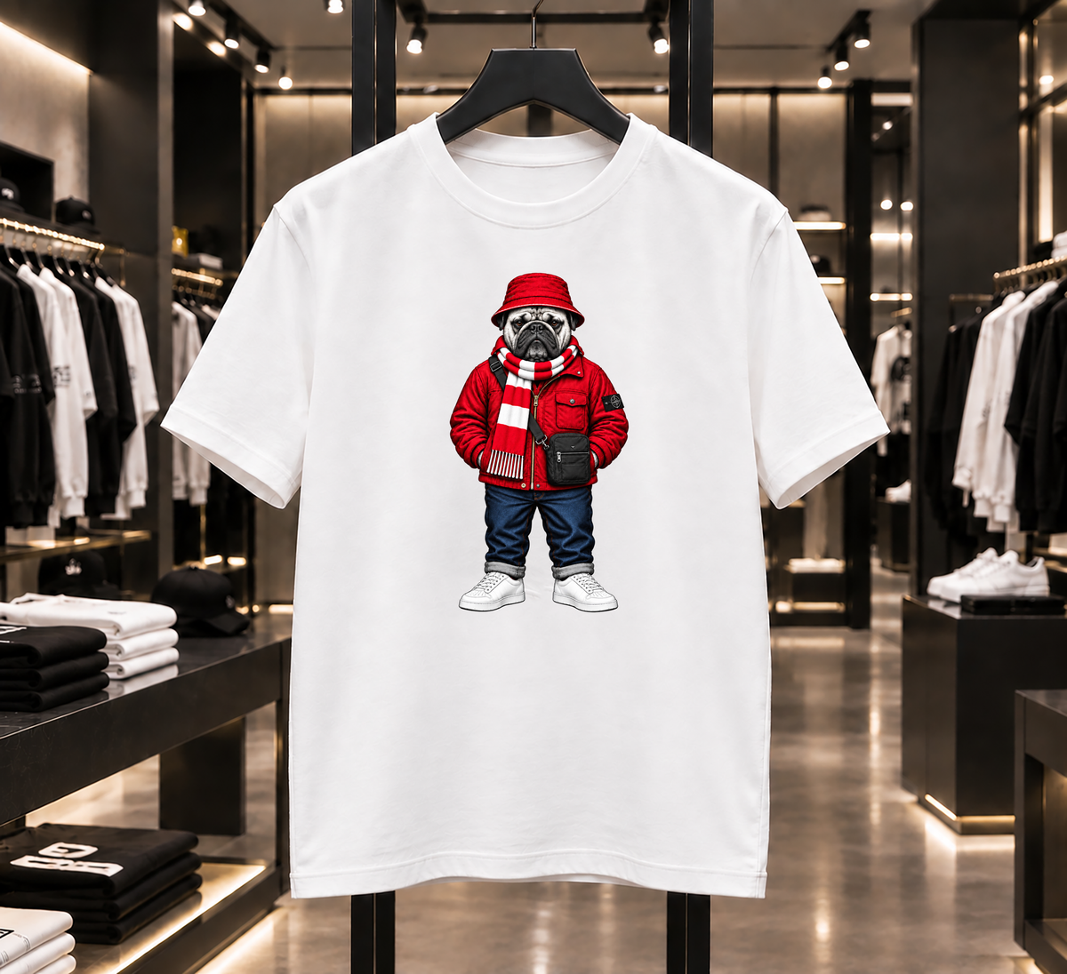 Terraces Pug Streetwear Football T-shirt - Oversized Boxy T-Shirt