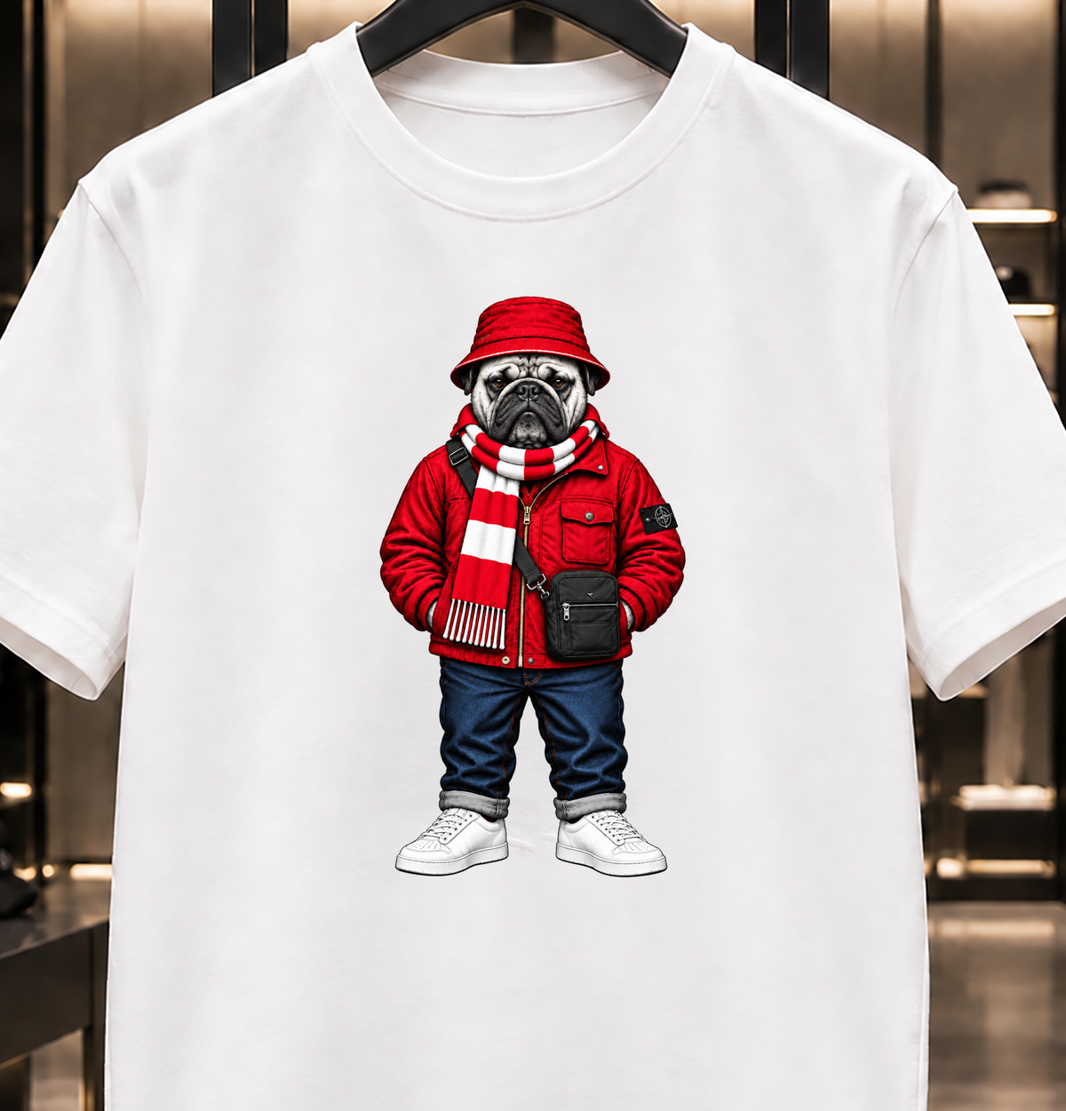 Terraces Pug Streetwear Football T-shirt - Oversized Boxy T-Shirt