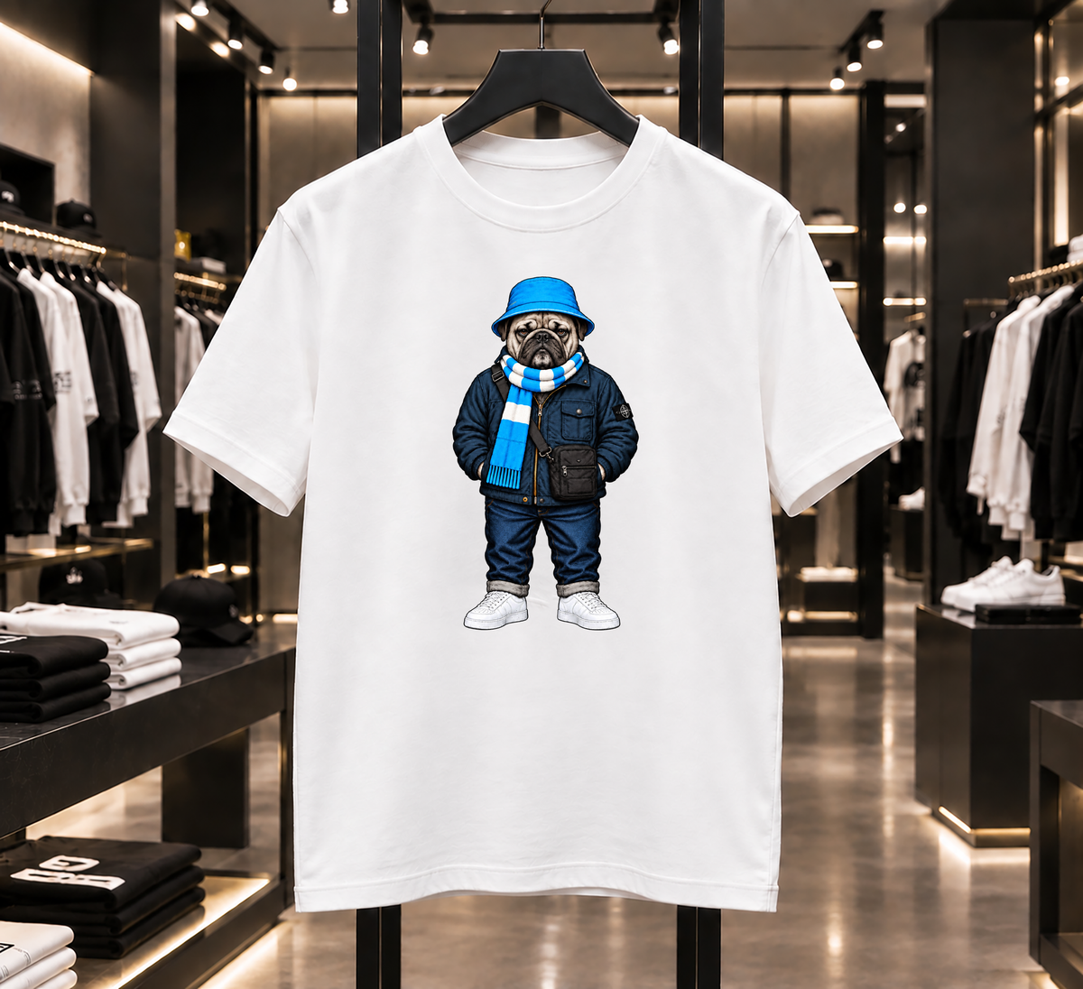 Terraces Pug Streetwear Football T-shirt - Oversized Boxy T-Shirt