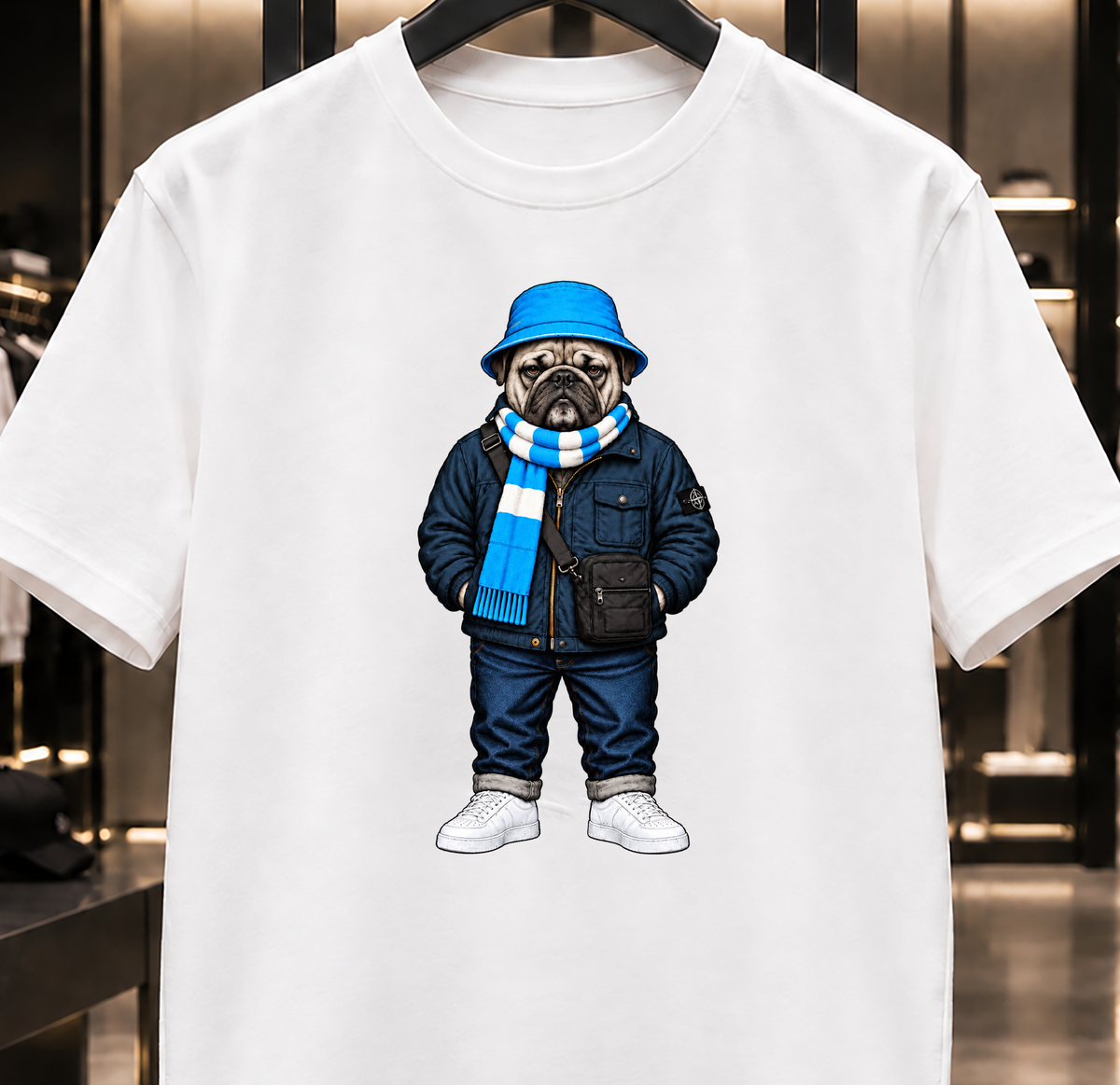 Terraces Pug Streetwear Football T-shirt - Oversized Boxy T-Shirt