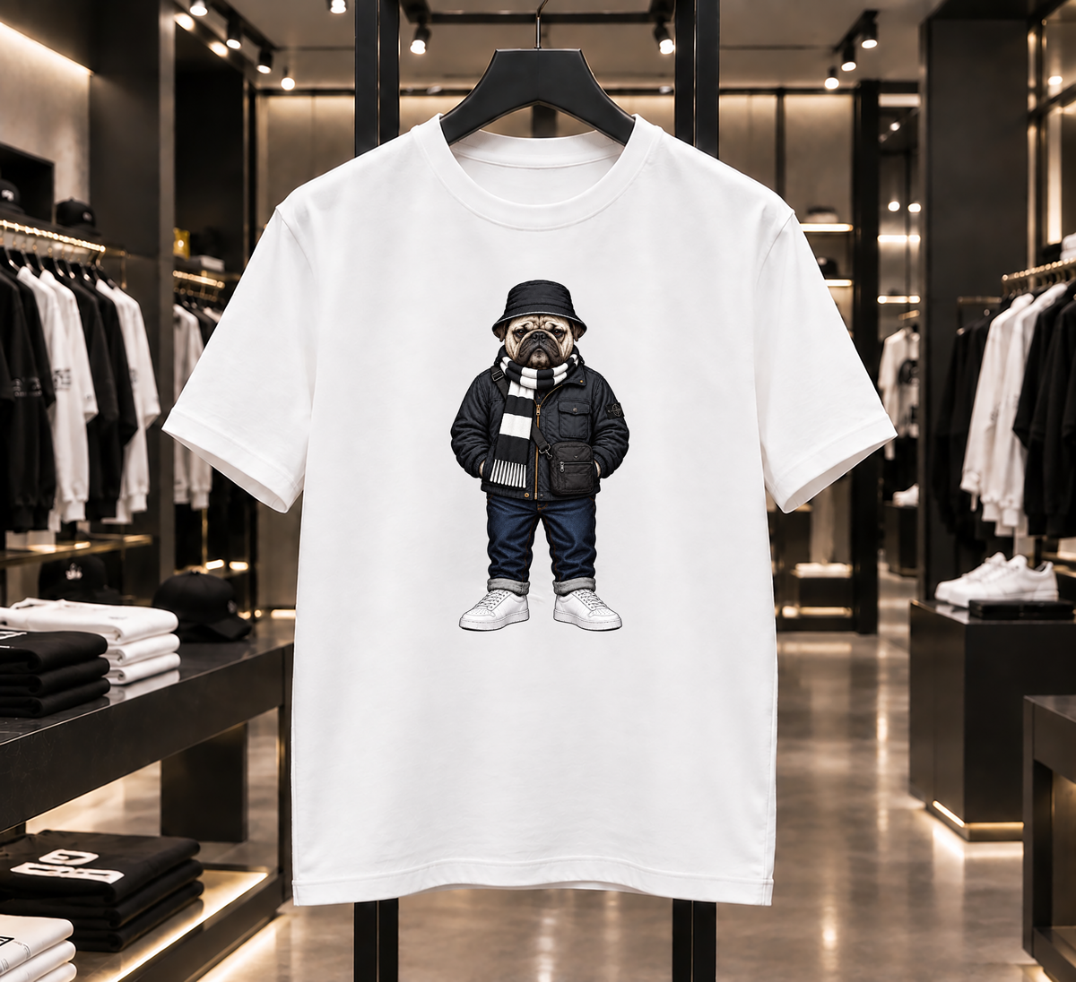 Terraces Pug Streetwear Football T-shirt - Oversized Boxy T-Shirt