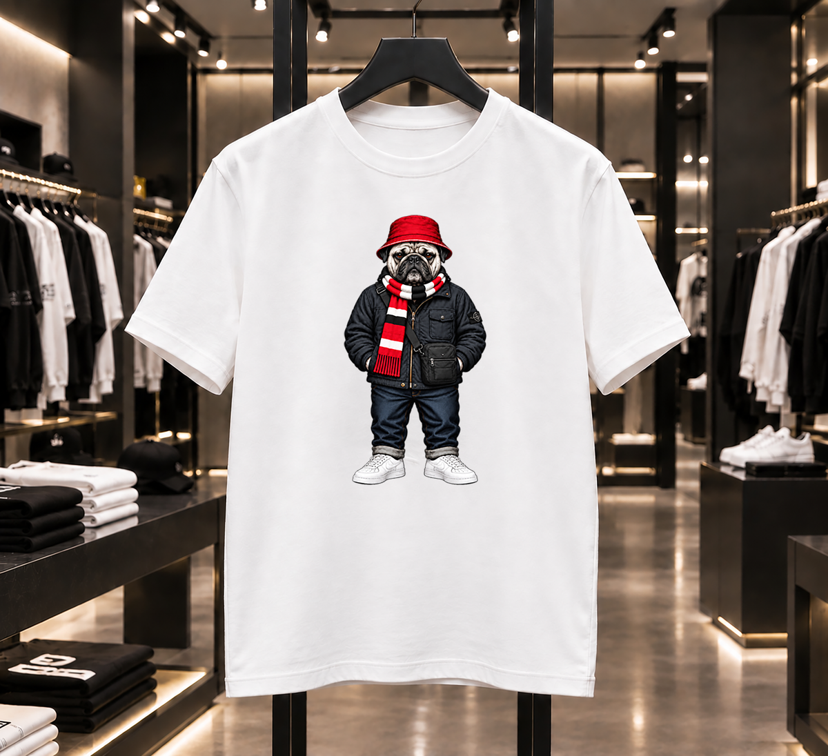 Terraces Pug Streetwear Football T-shirt - Oversized Boxy T-Shirt
