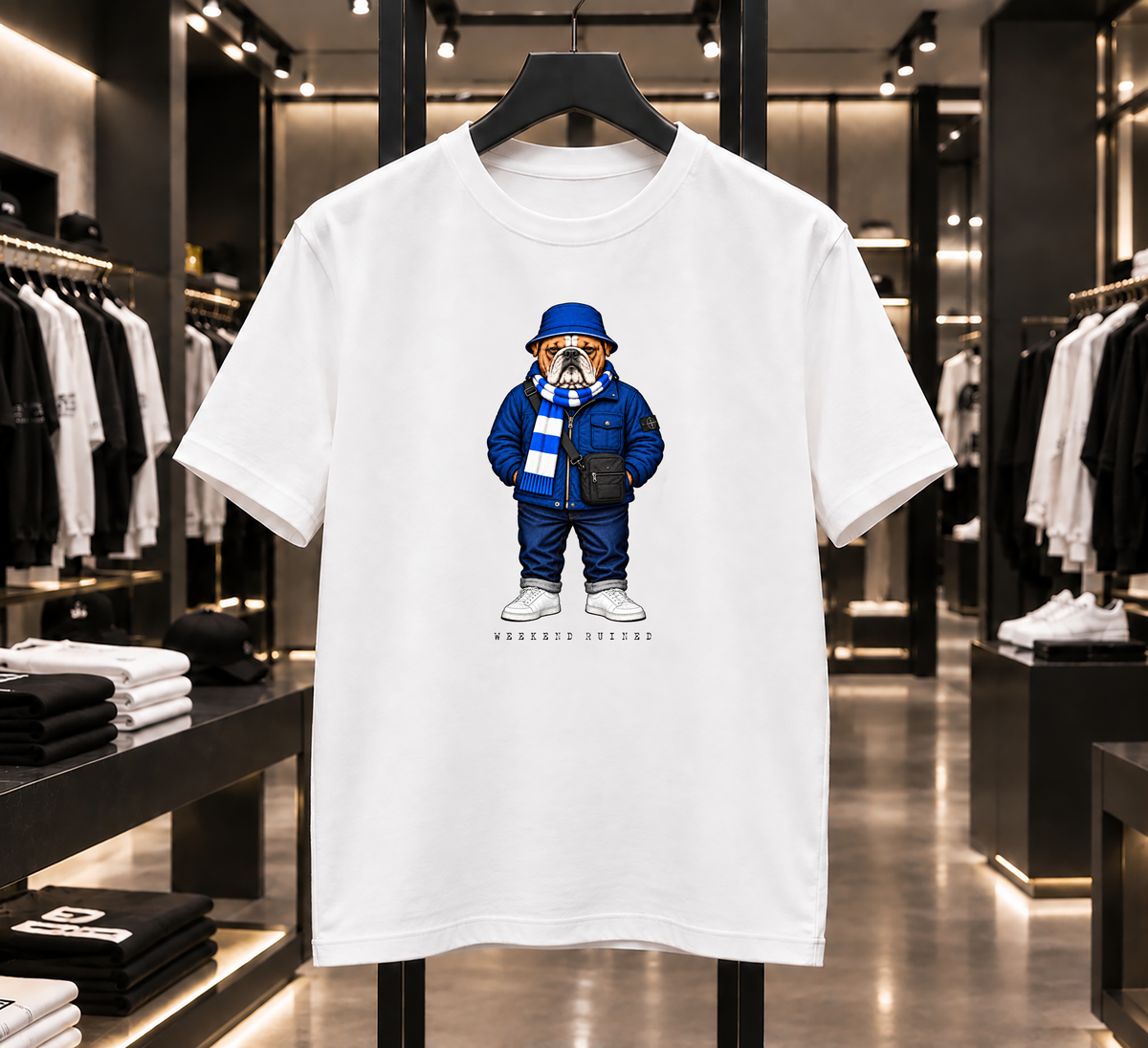 Weekend Ruined - Terraces Bulldog Streetwear Football Oversized Boxy T-Shirt