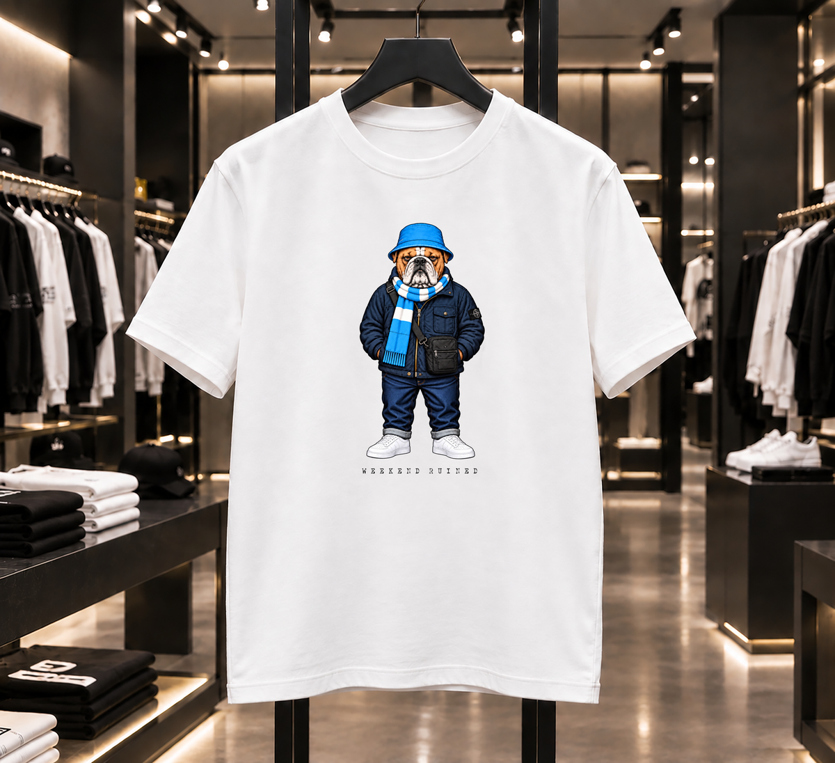 Weekend Ruined - Terraces Bulldog Streetwear Football Oversized Boxy T-Shirt