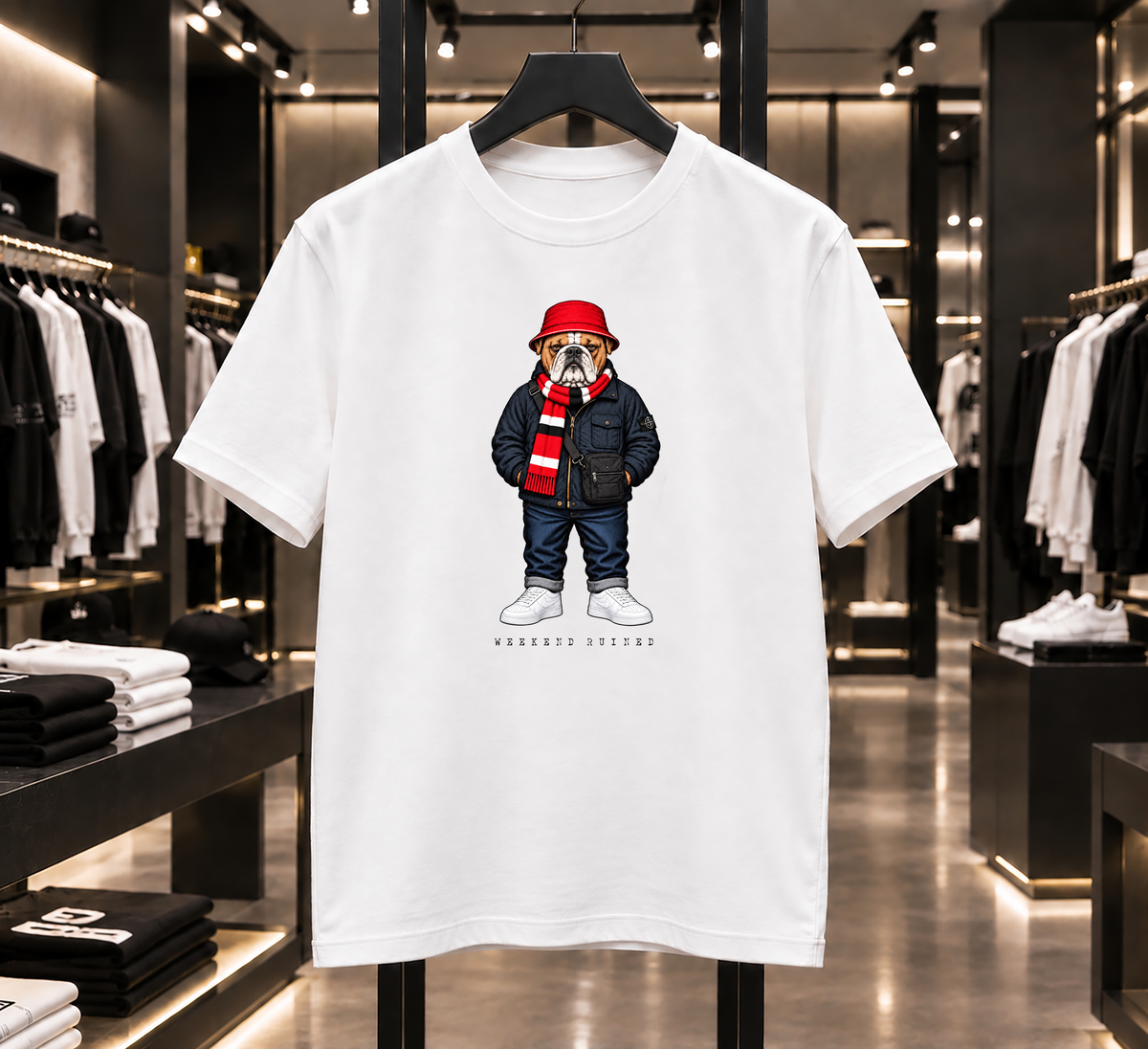 Weekend Ruined - Terraces Bulldog Streetwear Football Oversized Boxy T-Shirt
