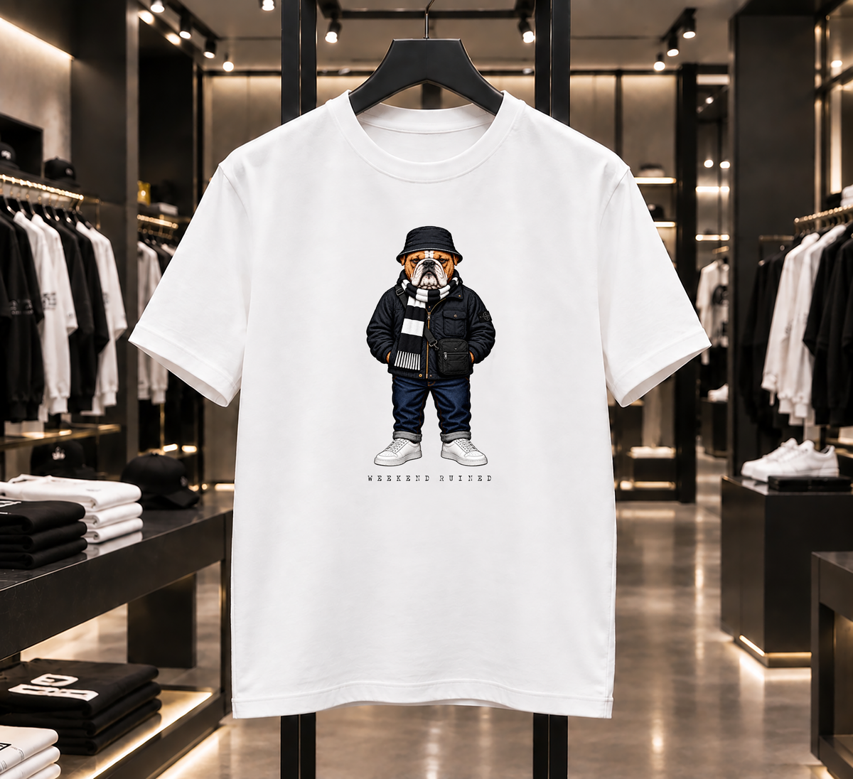 Weekend Ruined - Terraces Bulldog Streetwear Football Oversized Boxy T-Shirt