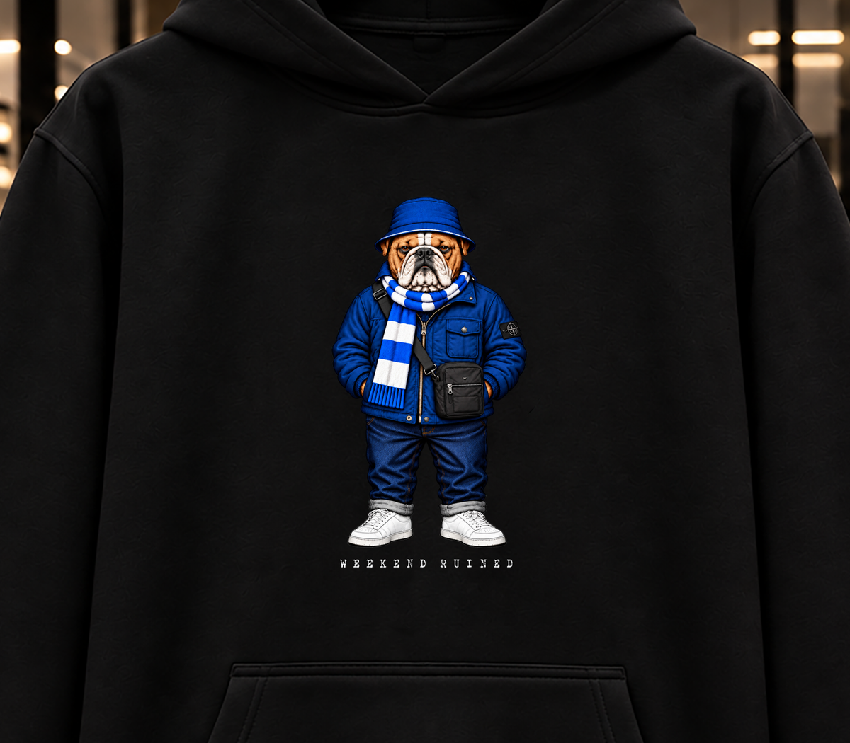 Weekend Ruined - Terraces Bulldog Streetwear Football Hoodie - Heavyweight Relaxed Fit
