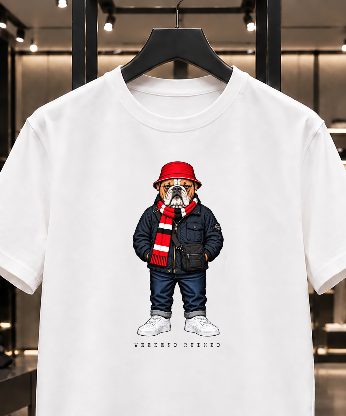 Weekend Ruined - Terraces Bulldog Streetwear Football Oversized Boxy T-Shirt